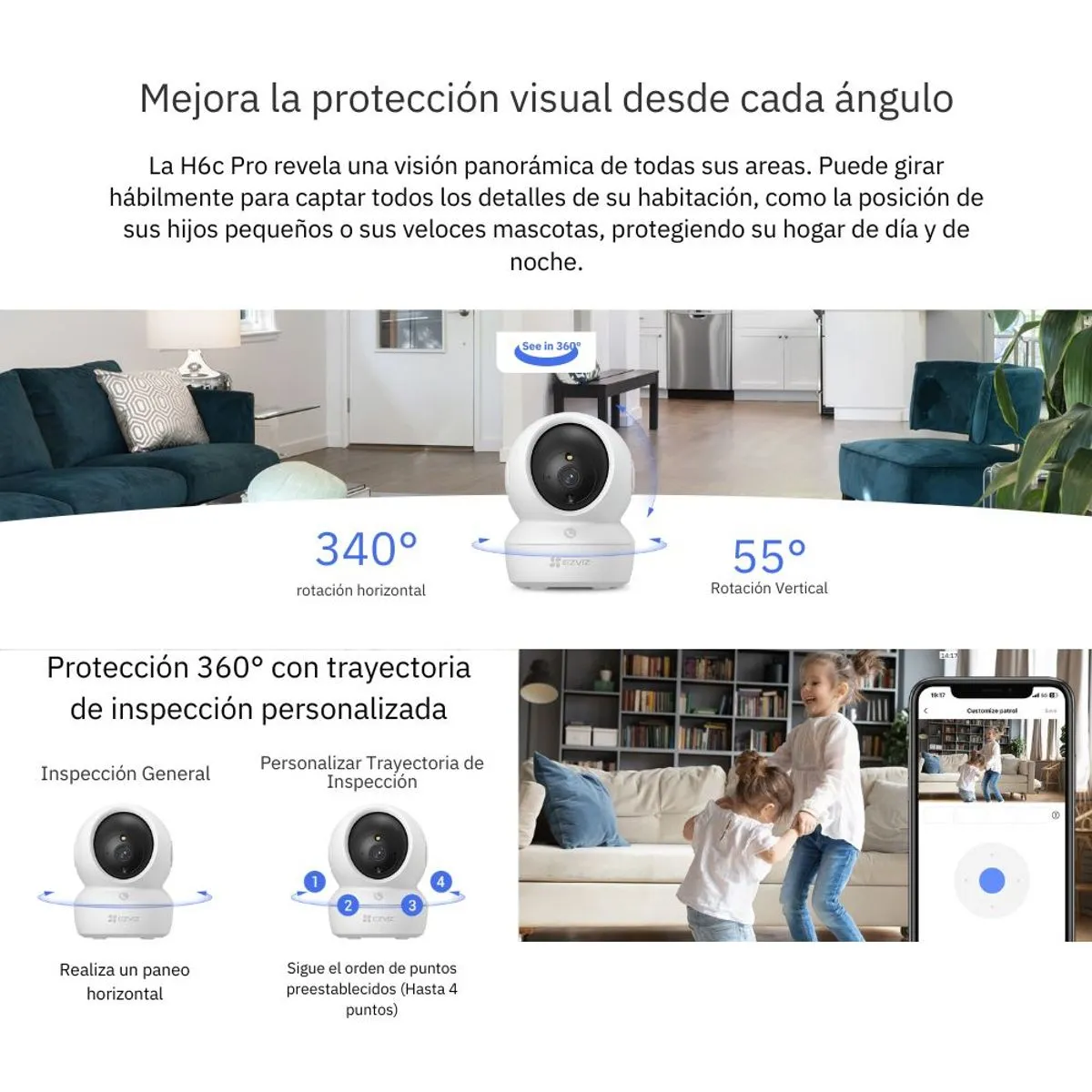 Kit de cámaras de seguridad Ezviz 3 cámaras, Full HD + Micro SD de 64GB, blanco - Imagen 3